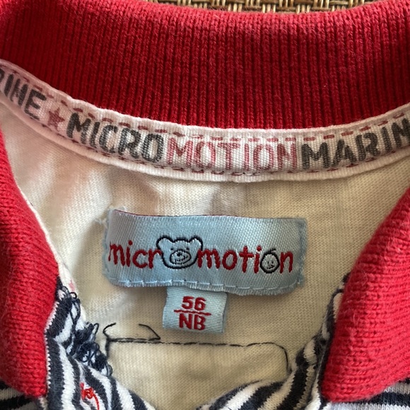 Micromotion Marine Newborn Button-Front Stripe Polo T-Shirt - Picture 8 of 10